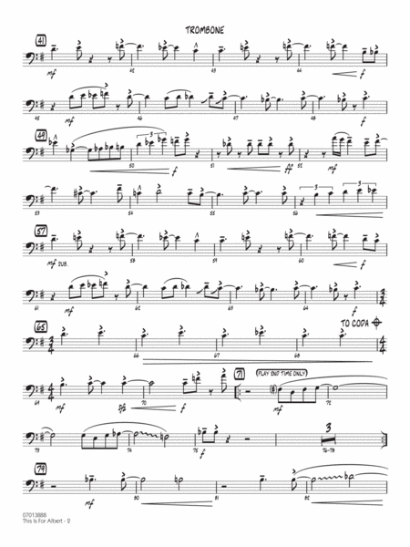 This Is For Albert (arr. Mark Taylor) - Trombone