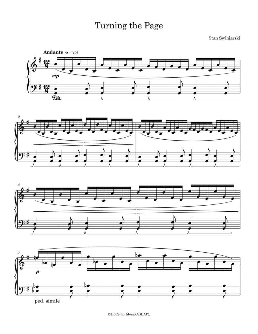 Turning the Page Turning the Page Piano Solo scores gallery preview page 1