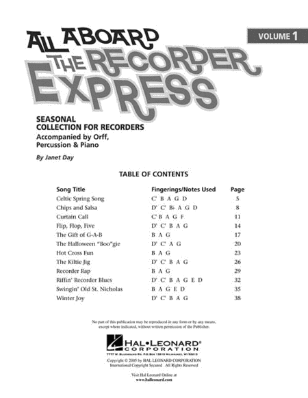 All Aboard The Recorder Express - With Reproducible Pages image number null