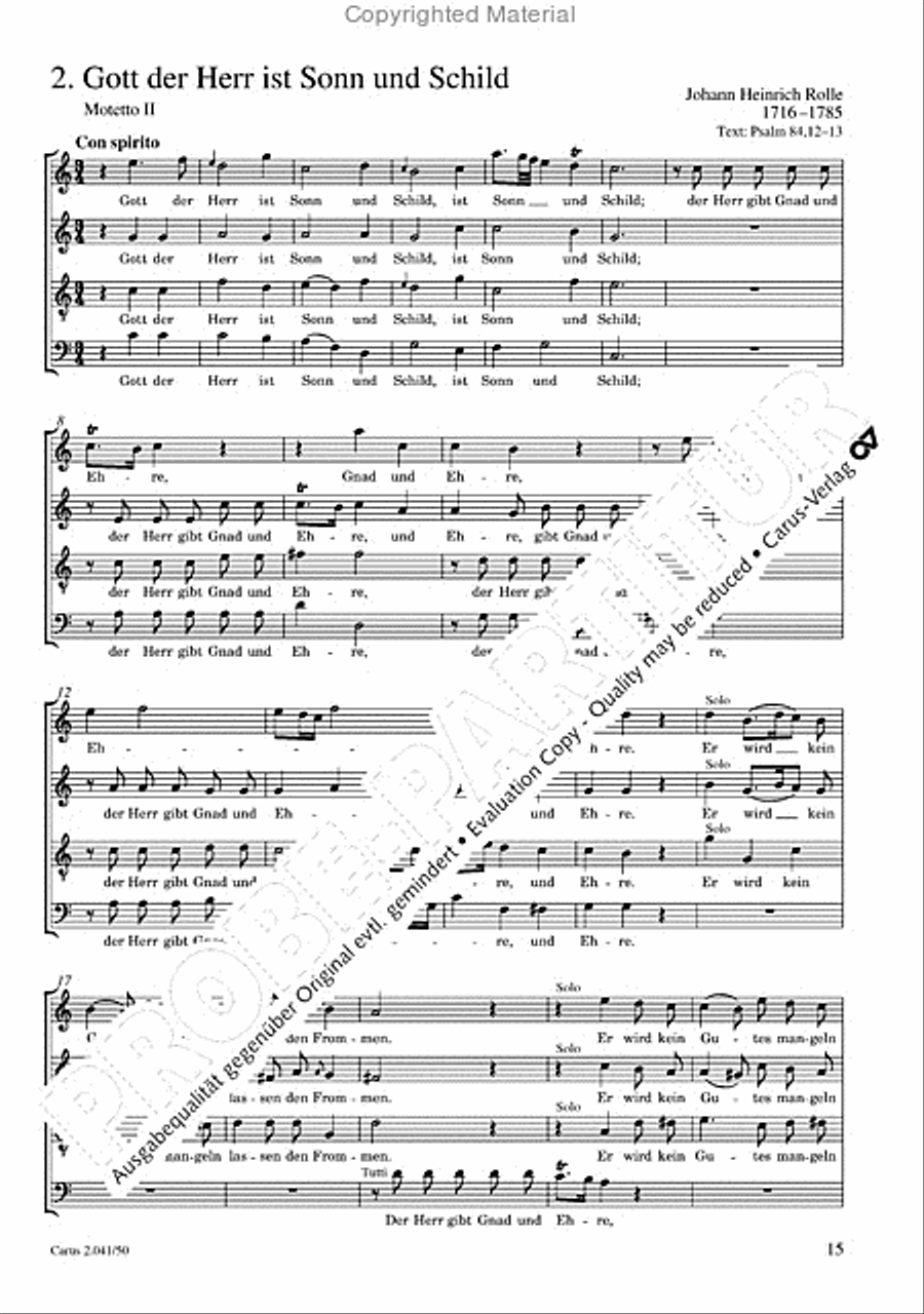 Motets and arias for choirs collected and edited by Johann Adam Hiller, vol. 5 Voice Solo scores gallery preview page 16