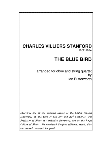 STANFORD The Blue Bird for oboe and string quartet image number null