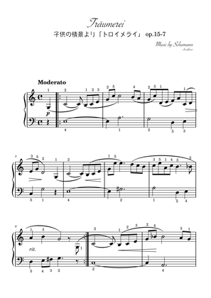 Book cover for "Träumerei" (Cdur) piano solo Beginner