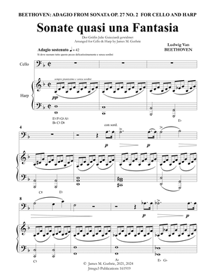 Beethoven: Adagio from the Moonlight Sonata for Cello & Harp