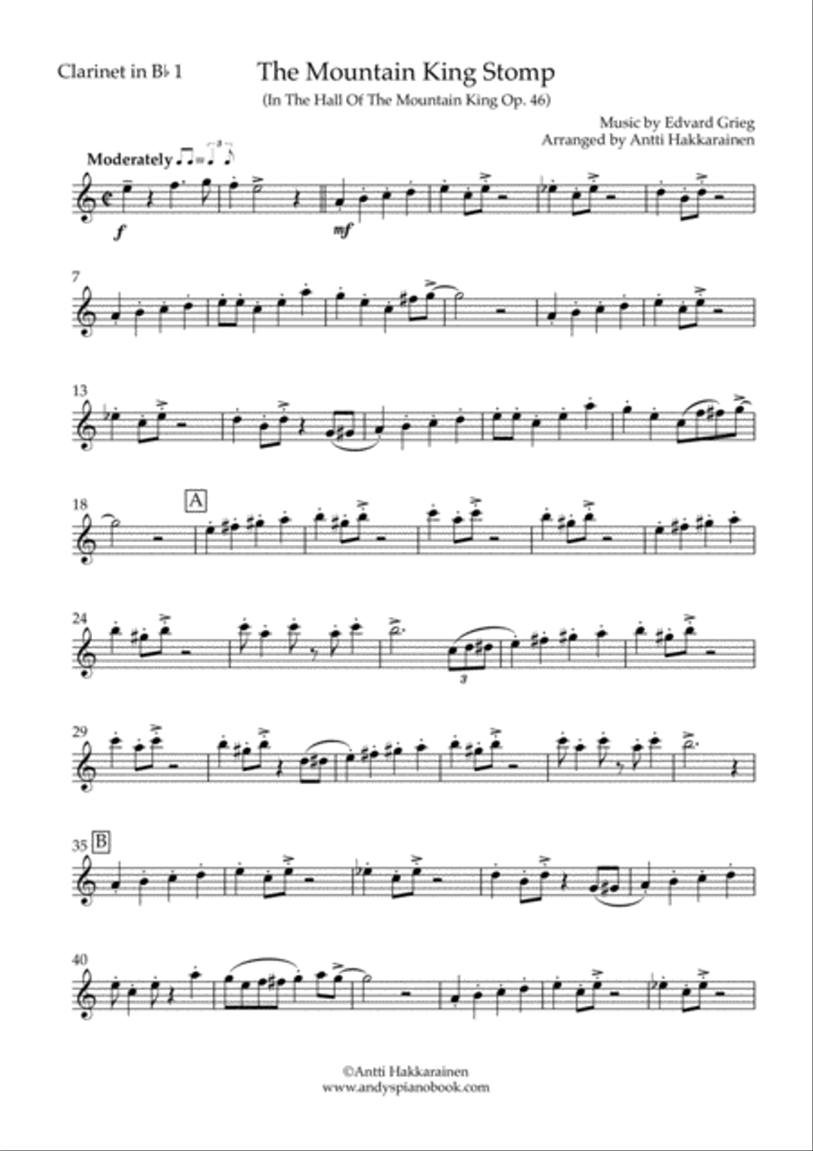 The Mountain King Stomp (In The Hall Of The Mountain King) - Clarinet Quartet Clarinet Quartet scores gallery preview page 6