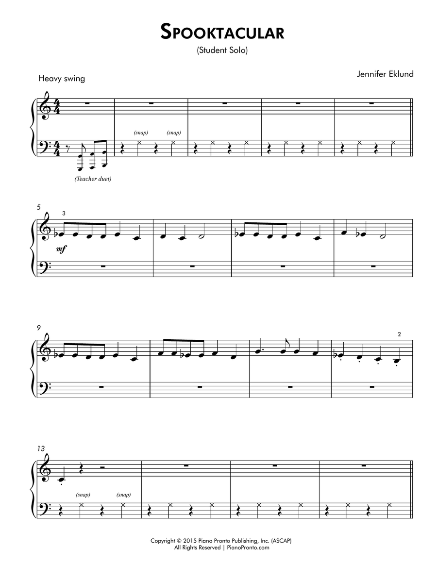 Spooktacular (Beginner Solo with Teacher Duet) Piano Method scores gallery preview page 3