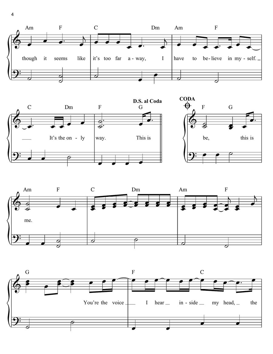 This Is Me (from Camp Rock) Easy Piano scores gallery preview page 4