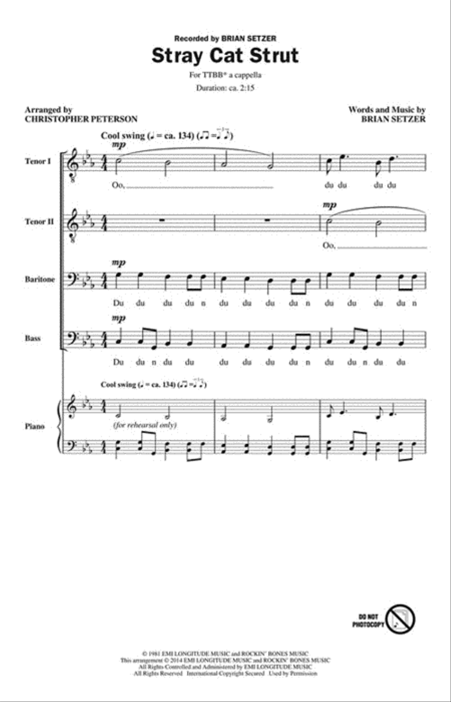 Stray Cat Strut TTBB scores gallery preview page 2