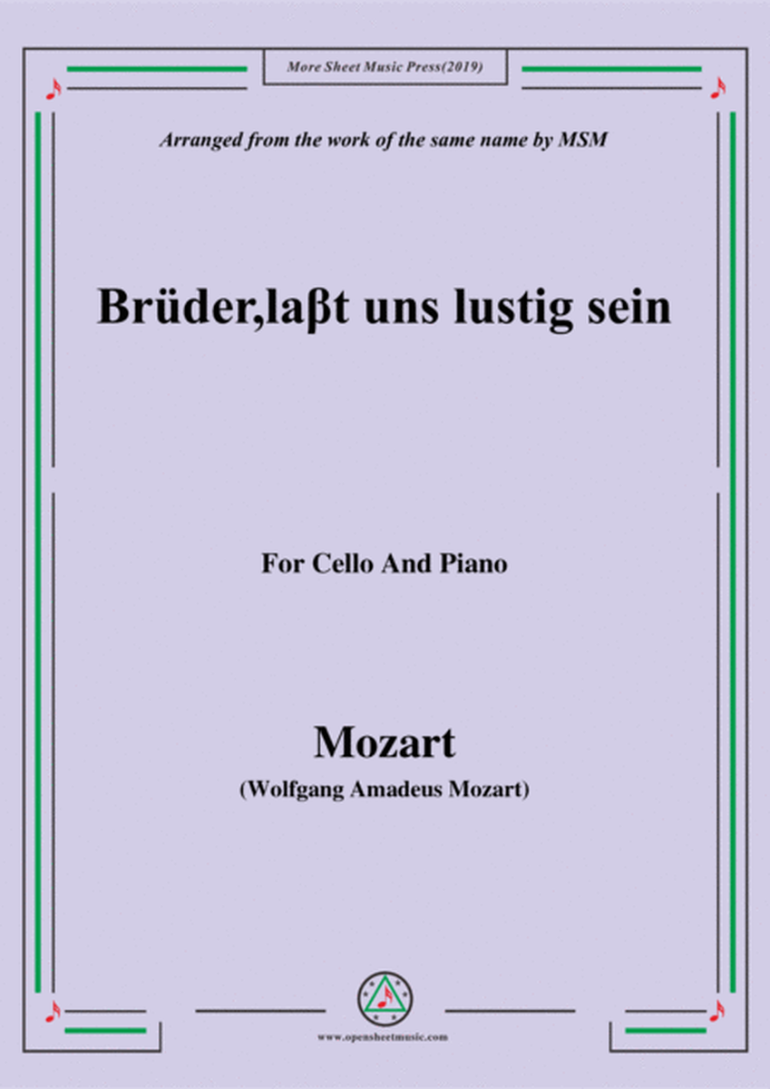 Mozart-Brüder,laβt uns lustig sein,for Cello and Piano image number null