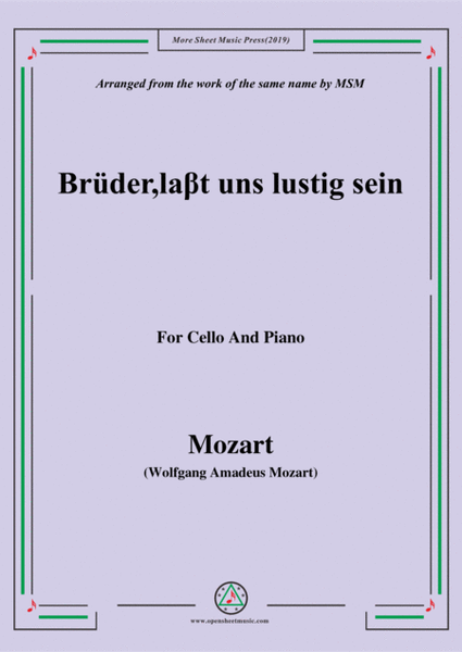 Mozart-Brüder,laβt uns lustig sein,for Cello and Piano image number null