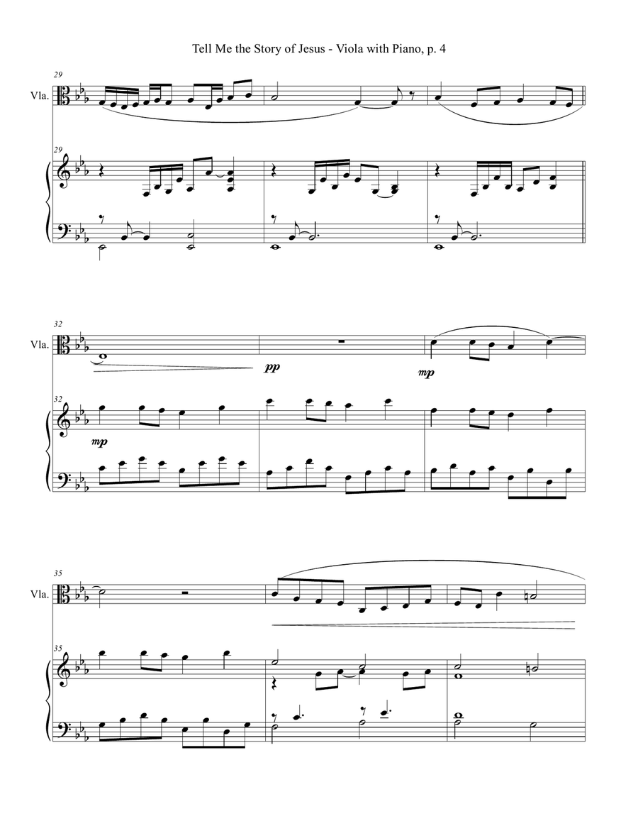TELL ME THE STORY OF JESUS (for Viola and Piano with Score/Part) Piano scores gallery preview page 5