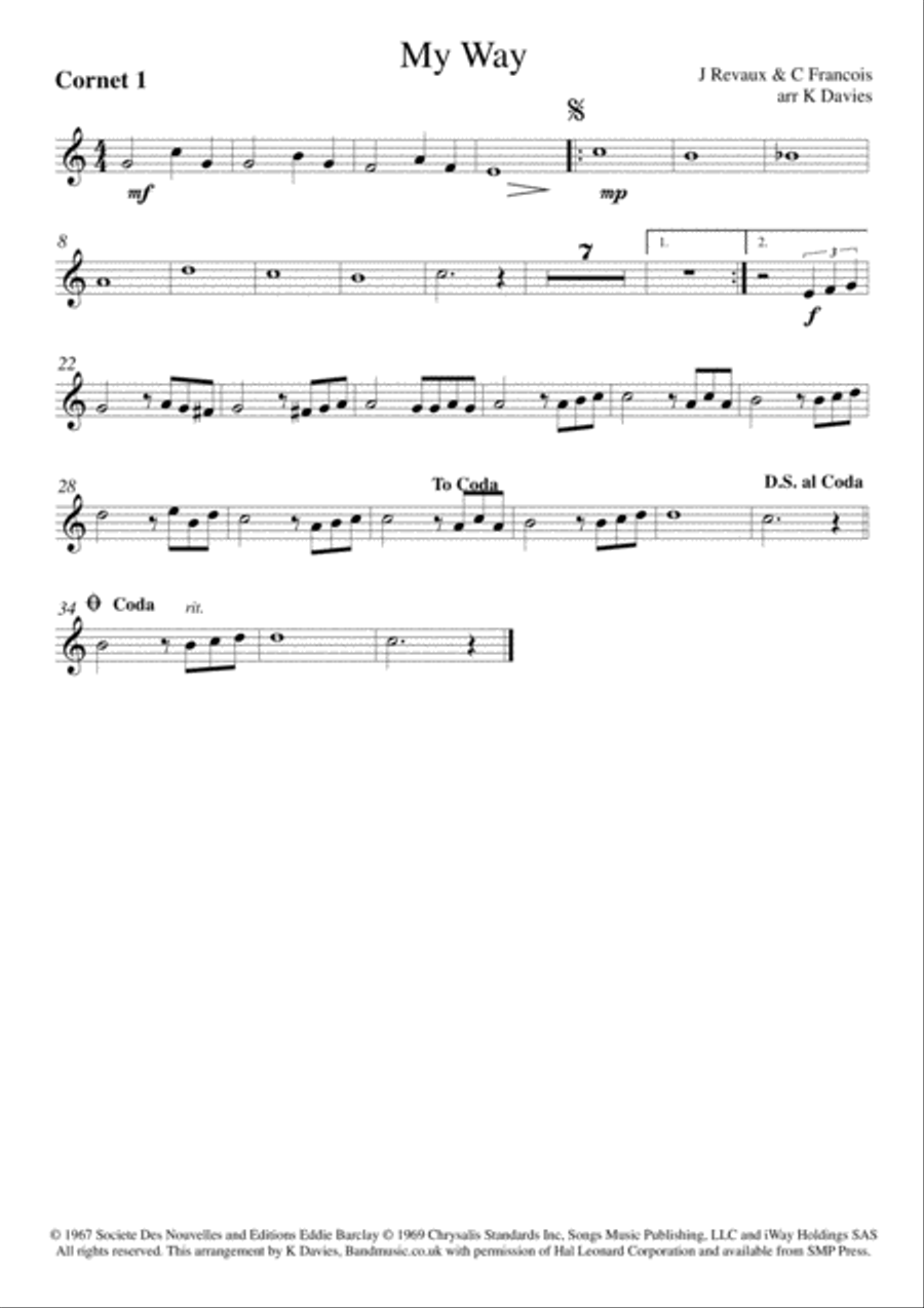 My Way My Way Brass Ensemble scores gallery preview page 2
