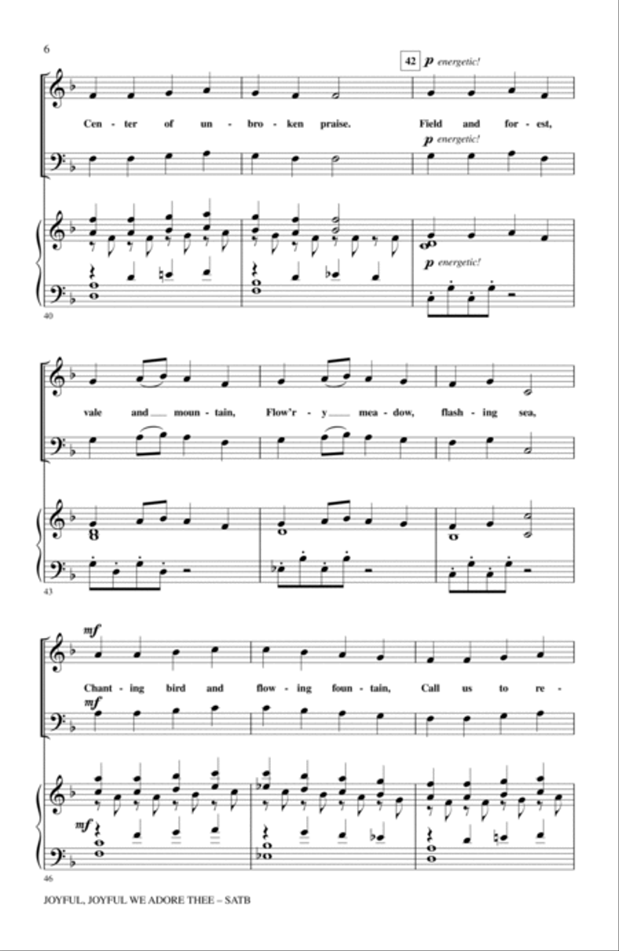 Joyful, Joyful, We Adore Thee 4-Part scores gallery preview page 5