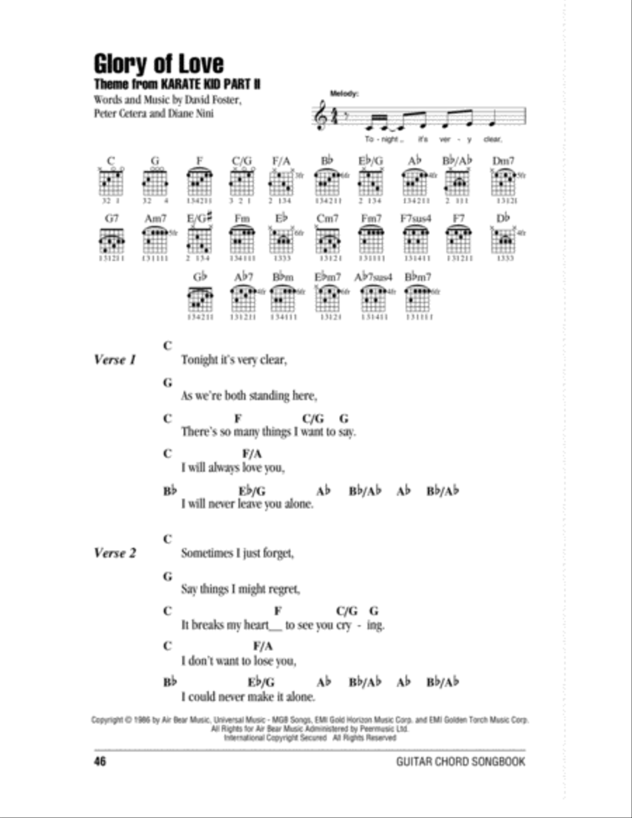 Glory Of Love Acoustic Guitar scores gallery preview page 1
