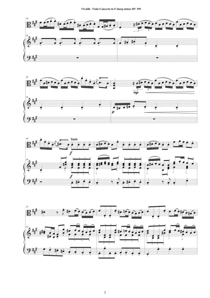 Vivaldi - Viola Concerto in F sharp minor RV395 for Viola and Piano image number null