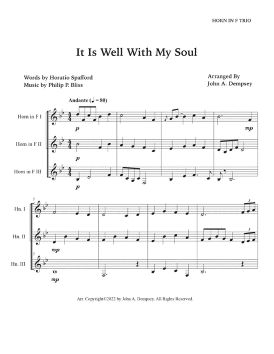 It Is Well With My Soul (Horn in F Trio) image number null