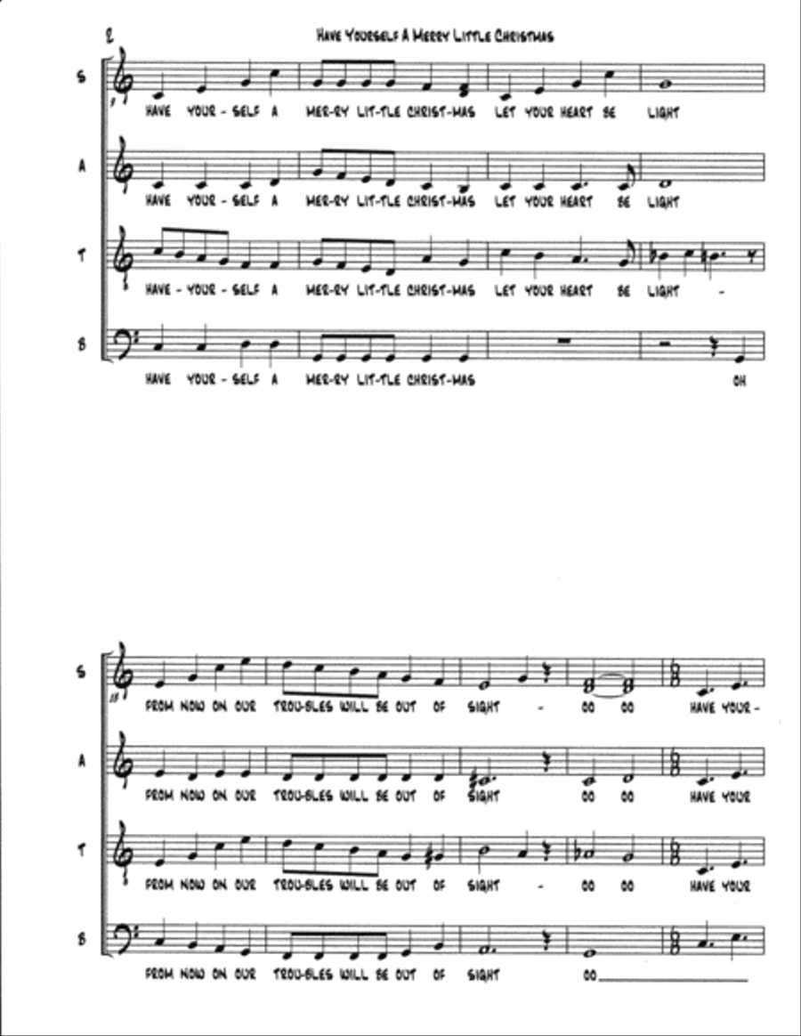 Have Yourself A Merry Little Christmas 4-Part scores gallery preview page 3