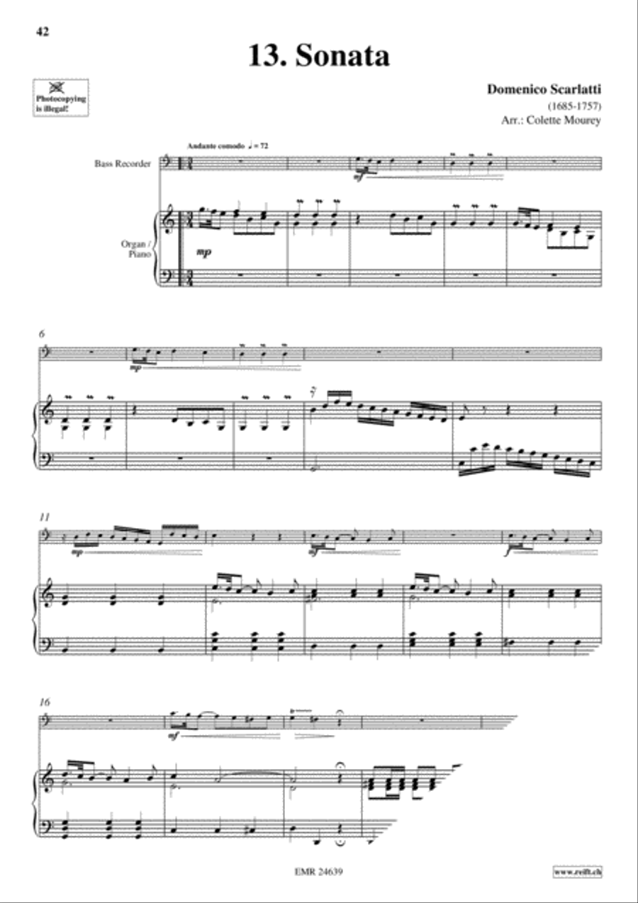 40 Greatest Baroque Hits Volume 2 Bass Recorder scores gallery preview page 15