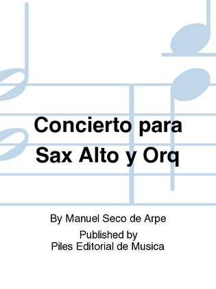 Book cover for Concierto para Sax Alto y Orq