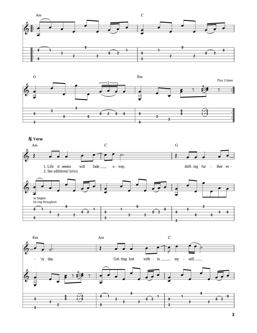 Fade To Black Fade To Black Acoustic Guitar scores gallery preview page 3