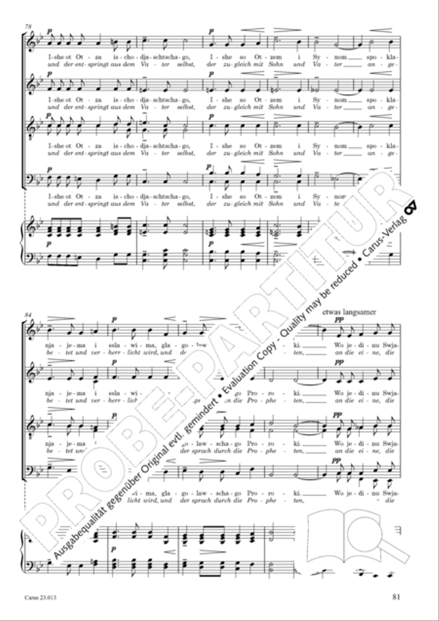 Liturgy of St. John Chrysostom op. 31 for mixed choir a cappella (Chrysostomos-Liturgie op. 31 fur Chor a cappella mit singbarem deutschem Text)