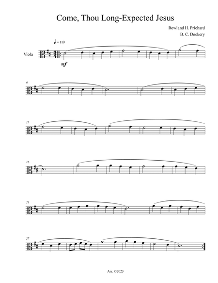 Come, Thou Long-Expected Jesus (Viola Solo) image number null