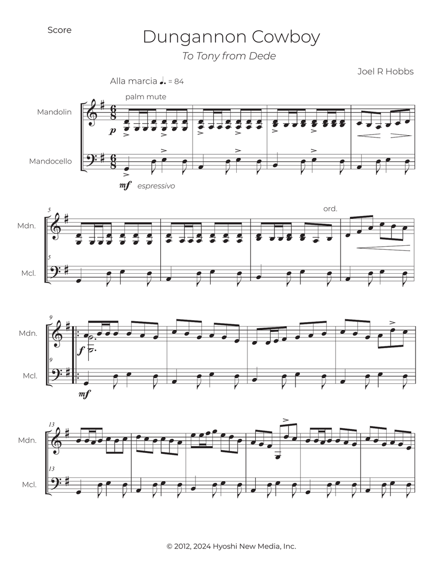 Dungannon Cowboy Dungannon Cowboy Chamber Music scores gallery preview page 2