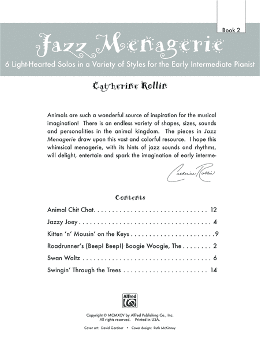 Jazz Menagerie, Book 2 Piano Solo scores gallery preview page 2