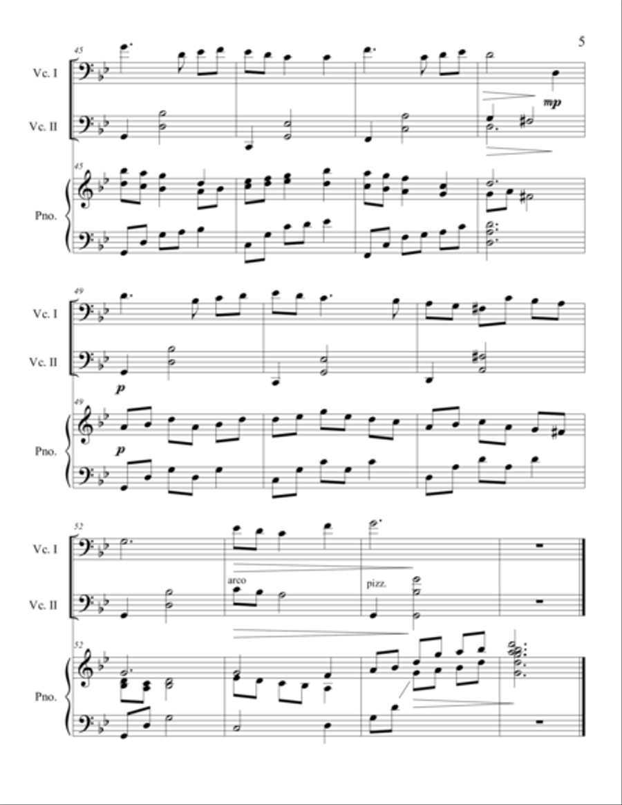 My Love Is Like a Red, Red Rose for Cello Duet String Duet scores gallery preview page 5