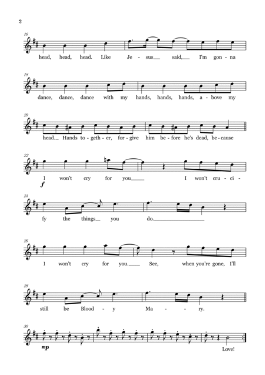 Bloody Mary Bloody Mary B-Flat Trumpet scores gallery preview page 2