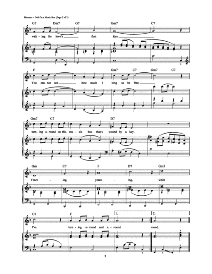Doll on a Music Box Doll on a Music Box Piano, Vocal, Guitar scores gallery preview page 2