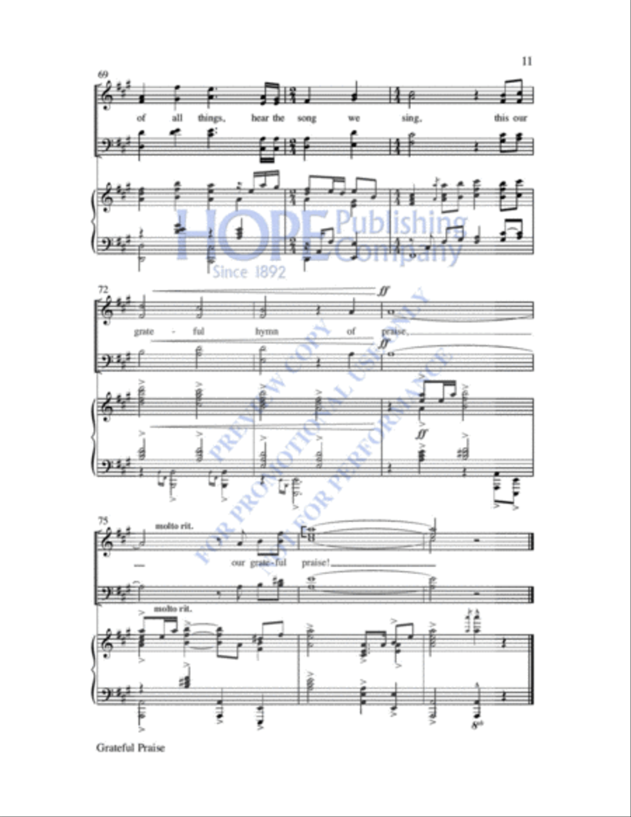 Grateful Praise Grateful Praise 4-Part scores gallery preview page 12