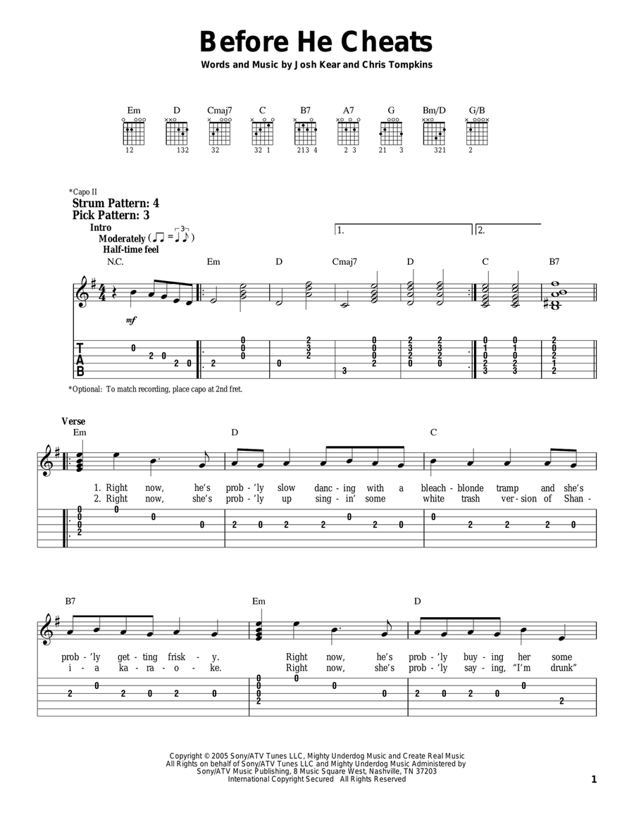 Before He Cheats Acoustic Guitar scores gallery preview page 1