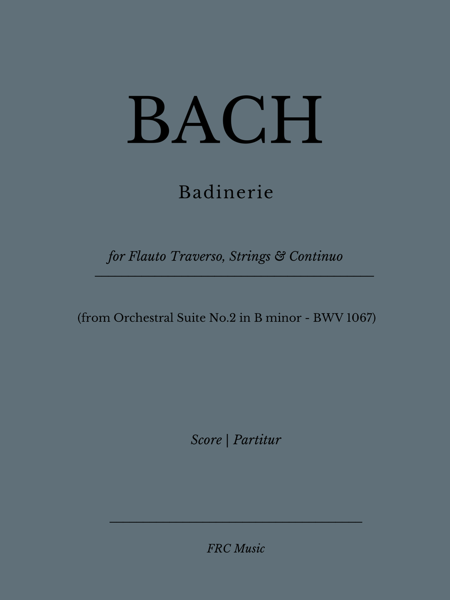 Badinerie - (from Orchestral Suite No.2 in B minor - BWV 1067 - for Traverso Flute, Strings and Cont Chamber Orchestra scores gallery preview page 1