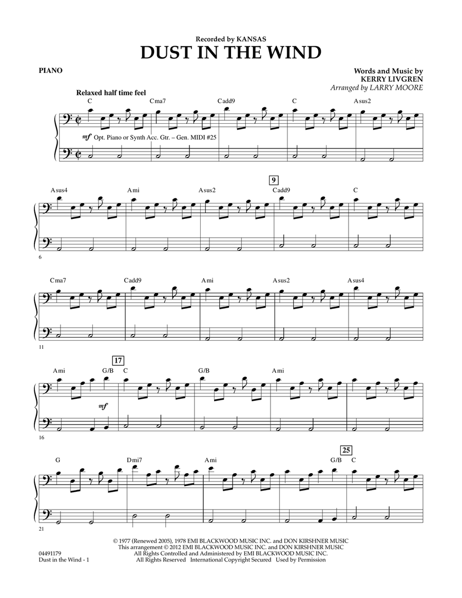 Dust In The Wind - Piano Dust In The Wind - Piano Orchestra scores gallery preview page 1