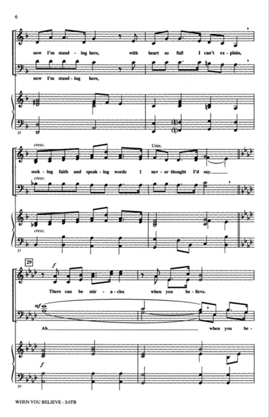 When You Believe (from The Prince Of Egypt) (arr. Audrey Snyder) 4-Part scores gallery preview page 4