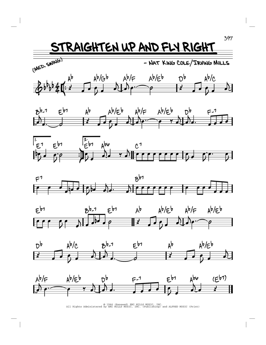 Straighten Up And Fly Right Piano scores gallery preview page 1