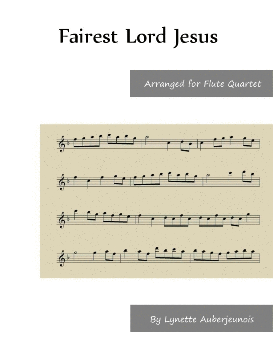 Fairest Lord Jesus - Flute Quartet image number null