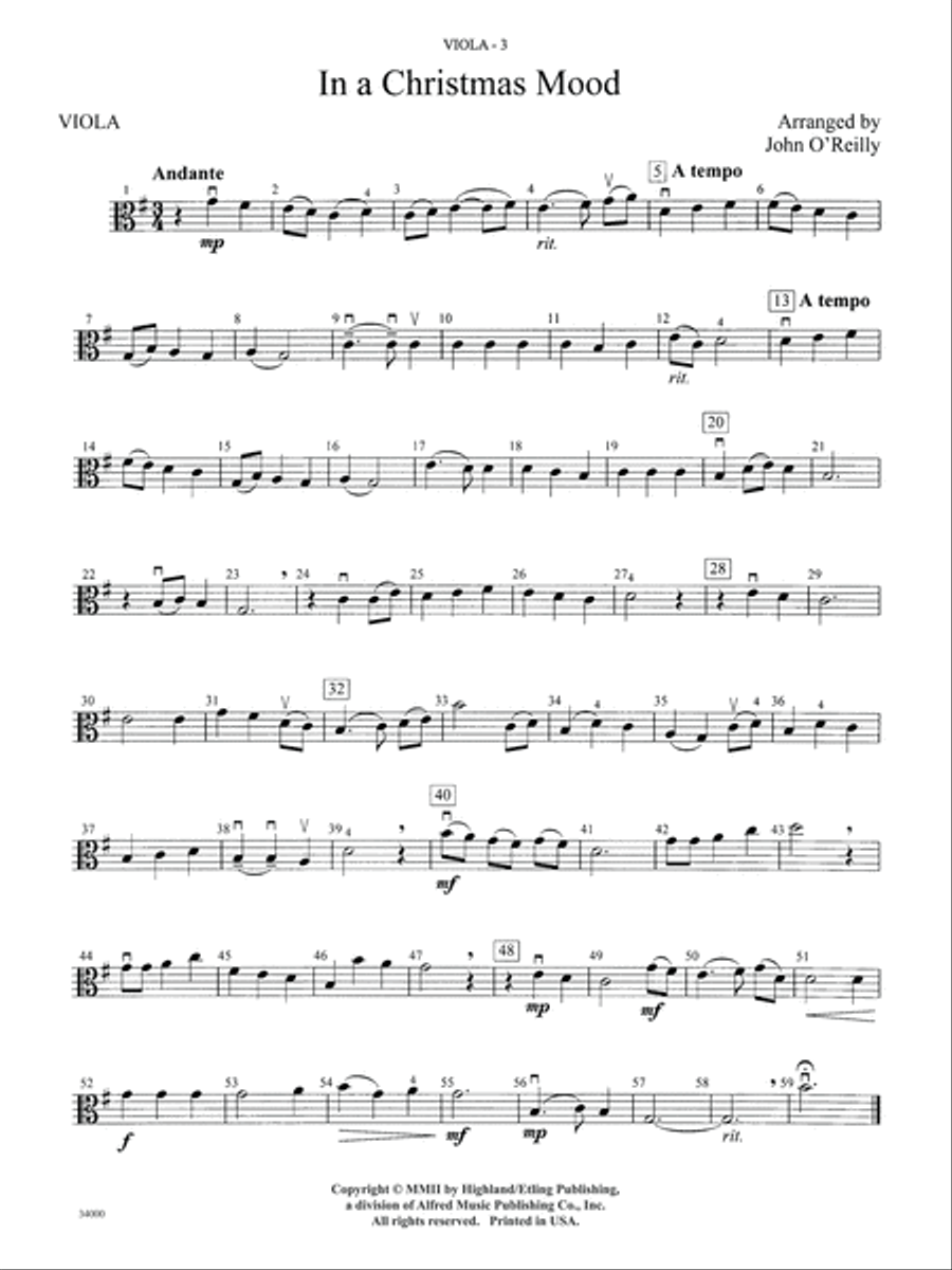 Classics for a Traditional Christmas, Level 2: Viola String Orchestra scores gallery preview page 3