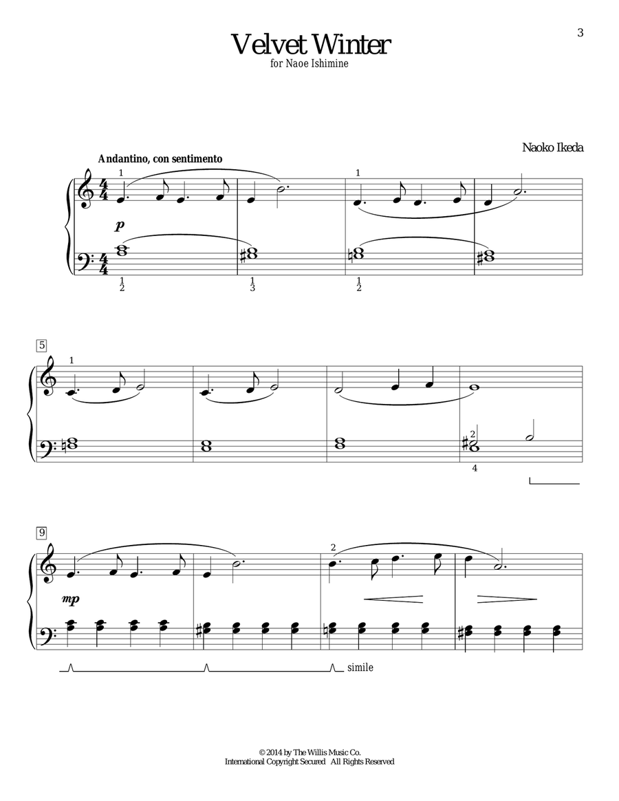 Velvet Winter Velvet Winter Piano Method scores gallery preview page 1
