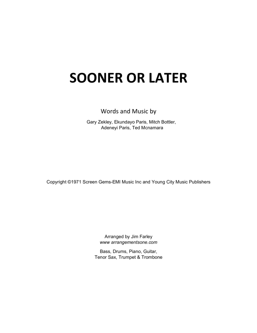 Sooner Or Later