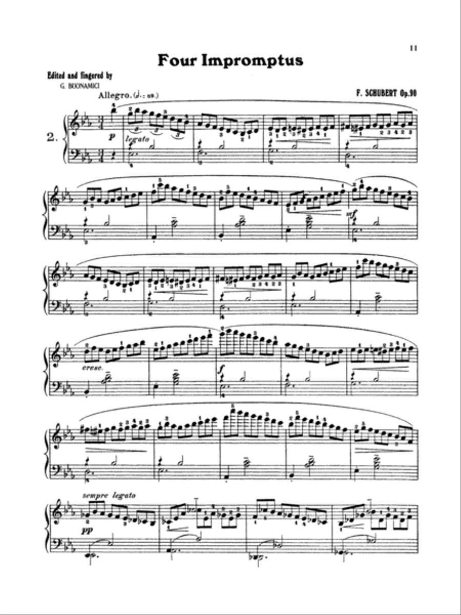 Schubert: Four Impromptus, Op. 90 (Ed. Giuseppe Buonamici) Piano Solo scores gallery preview page 1