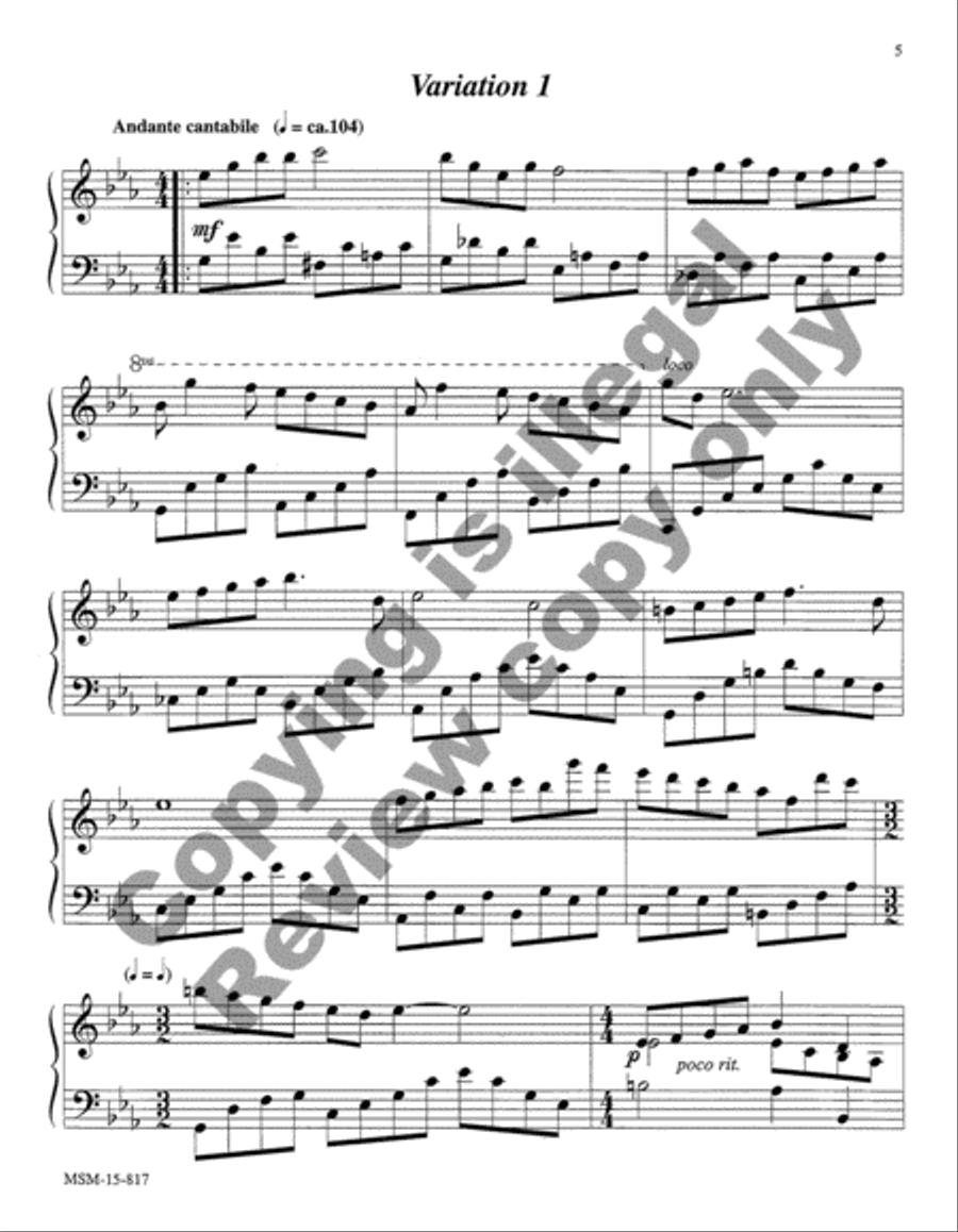 Variations on Who Is This Host Arrayed in White Piano Solo scores gallery preview page 5