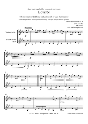 Bourrée - Clarinet and Bass Clarinet