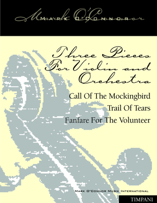 Book cover for Three Pieces For Violin and Orchestra "Violin Concerto No. 2" (percussion parts – violin and symph