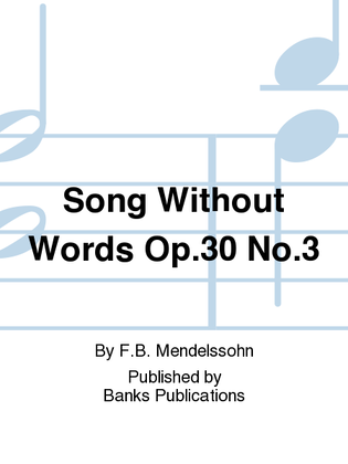 Book cover for Song Without Words Op.30 No.3