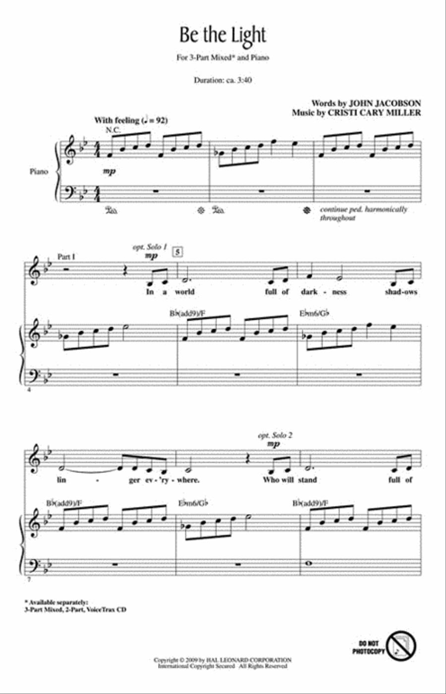 Be the Light Be the Light Choir scores gallery preview page 2