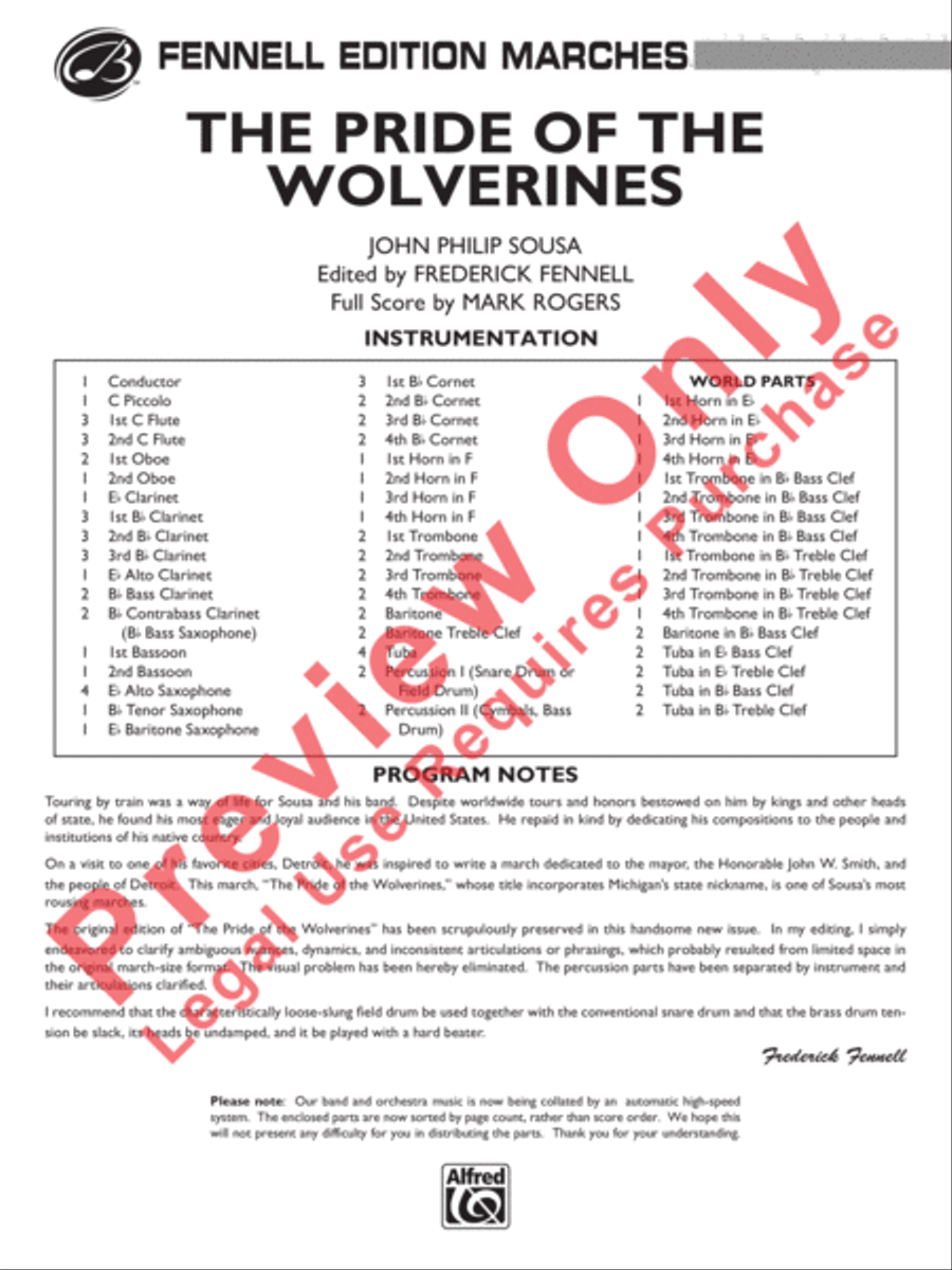 The Pride of the Wolverines Concert Band scores gallery preview page 2