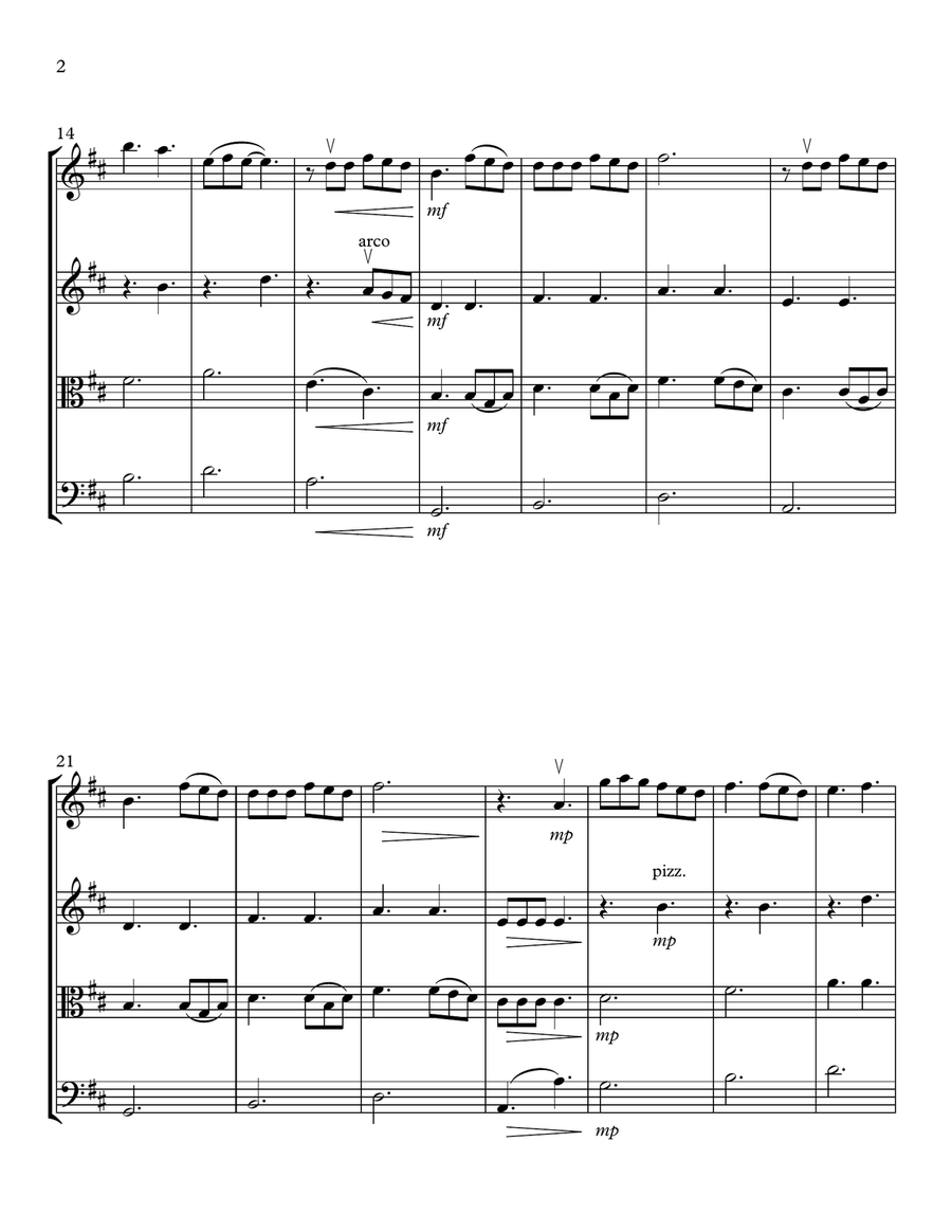 Dandelions String Quartet scores gallery preview page 2