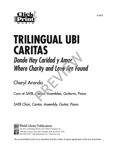 Trilingual Ubi Caritas-Aranda