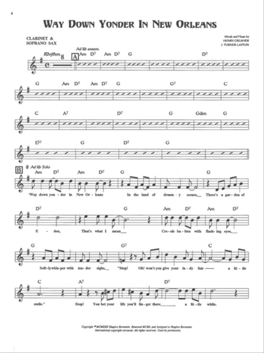 From Dixie to Swing Clarinet scores gallery preview page 2